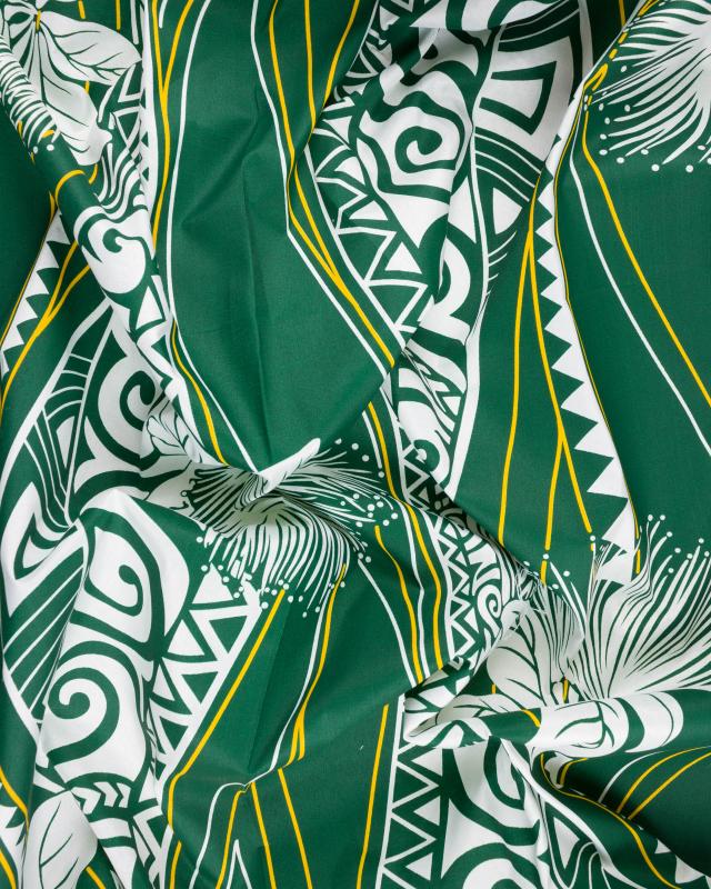 Polynesian fabric VAI Green - Tissushop